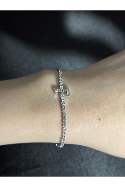 Gümüş Kaplama Su Yolu Harfli Bileklik