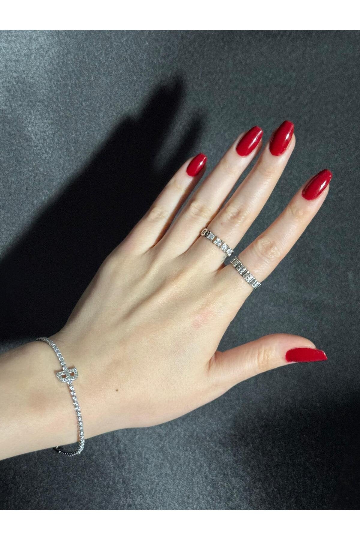 Gümüş Kaplama Su Yolu Harfli Bileklik