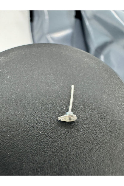 925 Ayar Gümüş Zirkon Taşlı Damla Model Piercing Hızma