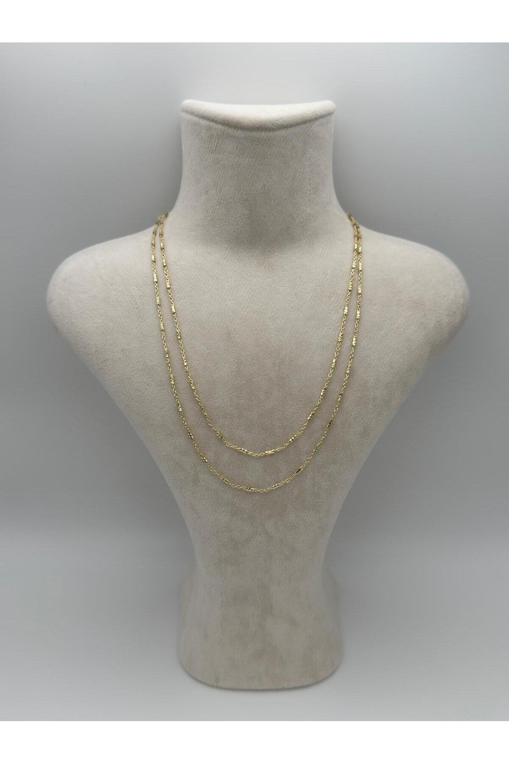 2 Katlı Burgu Işıltı Gold Kaplama Çelik Kolye