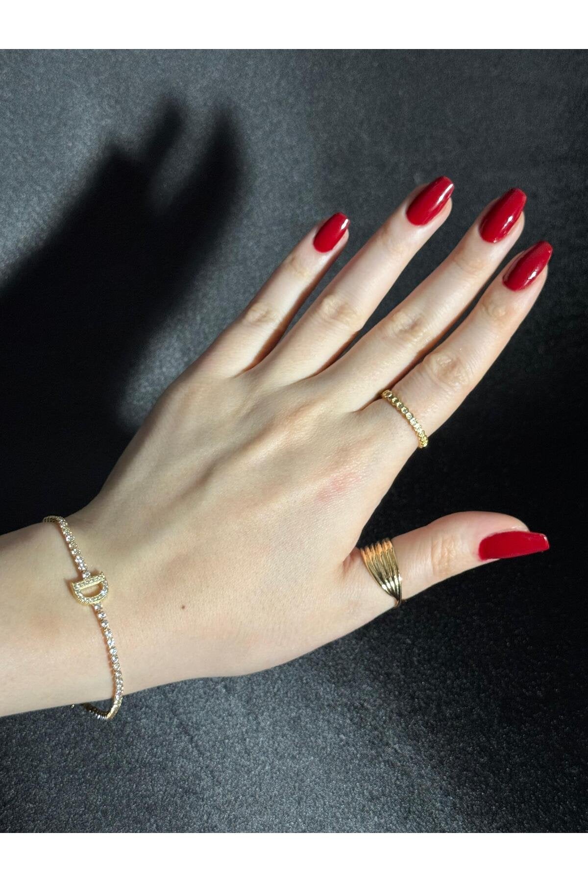 Gold Kaplama Su Yolu Harfli Bileklik