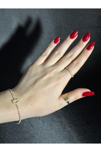 Gold Kaplama Su Yolu Harfli Bileklik