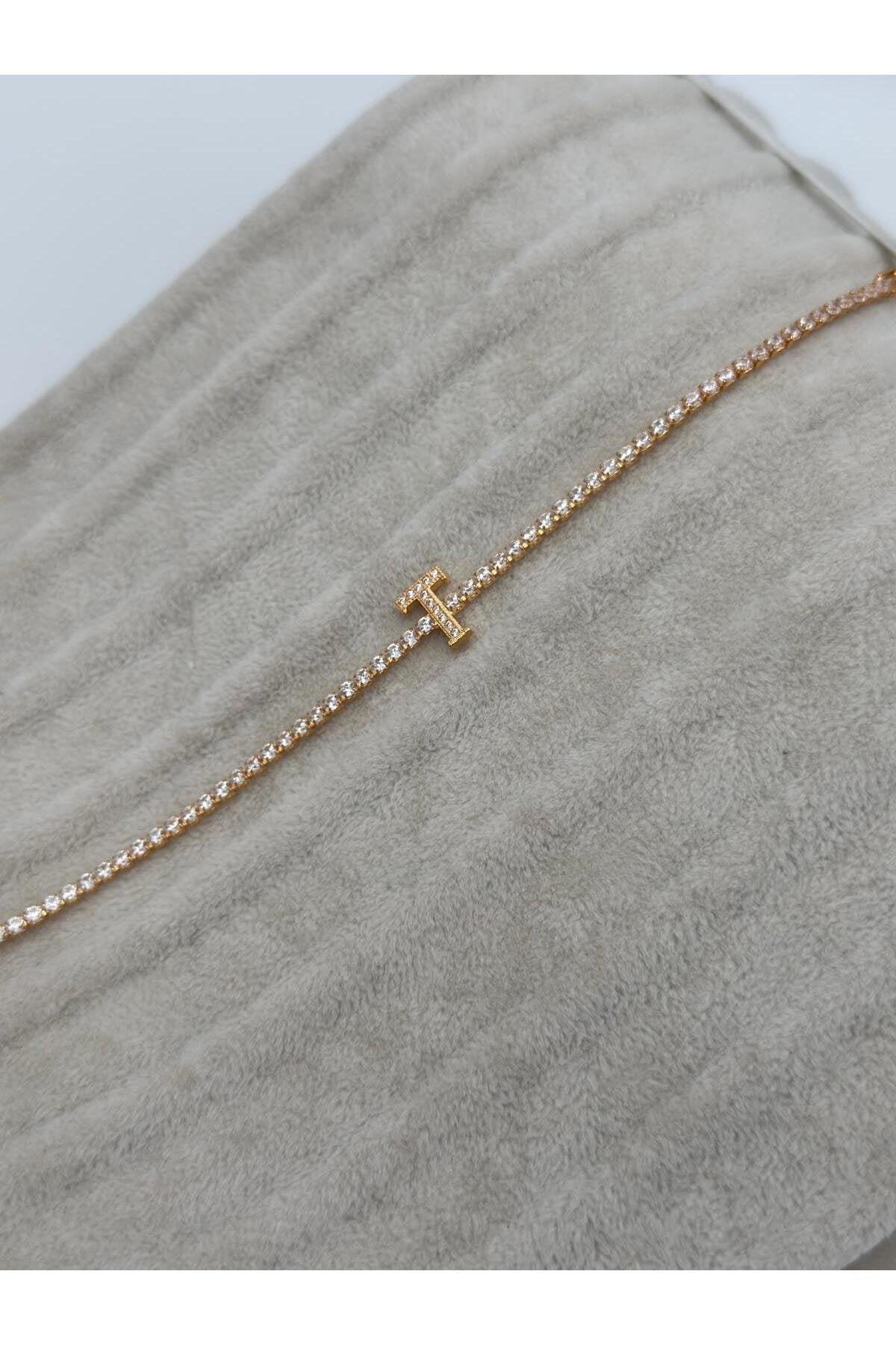 Gold Kaplama Su Yolu Harfli Bileklik