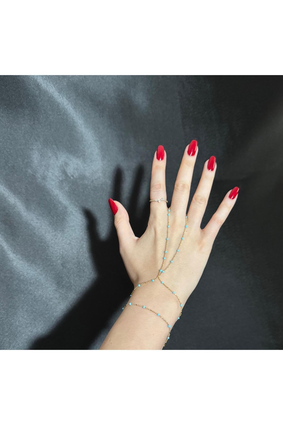 Mavi Zirkon Taşlı Gold Kaplama Ayarlanabilir Şahmeran