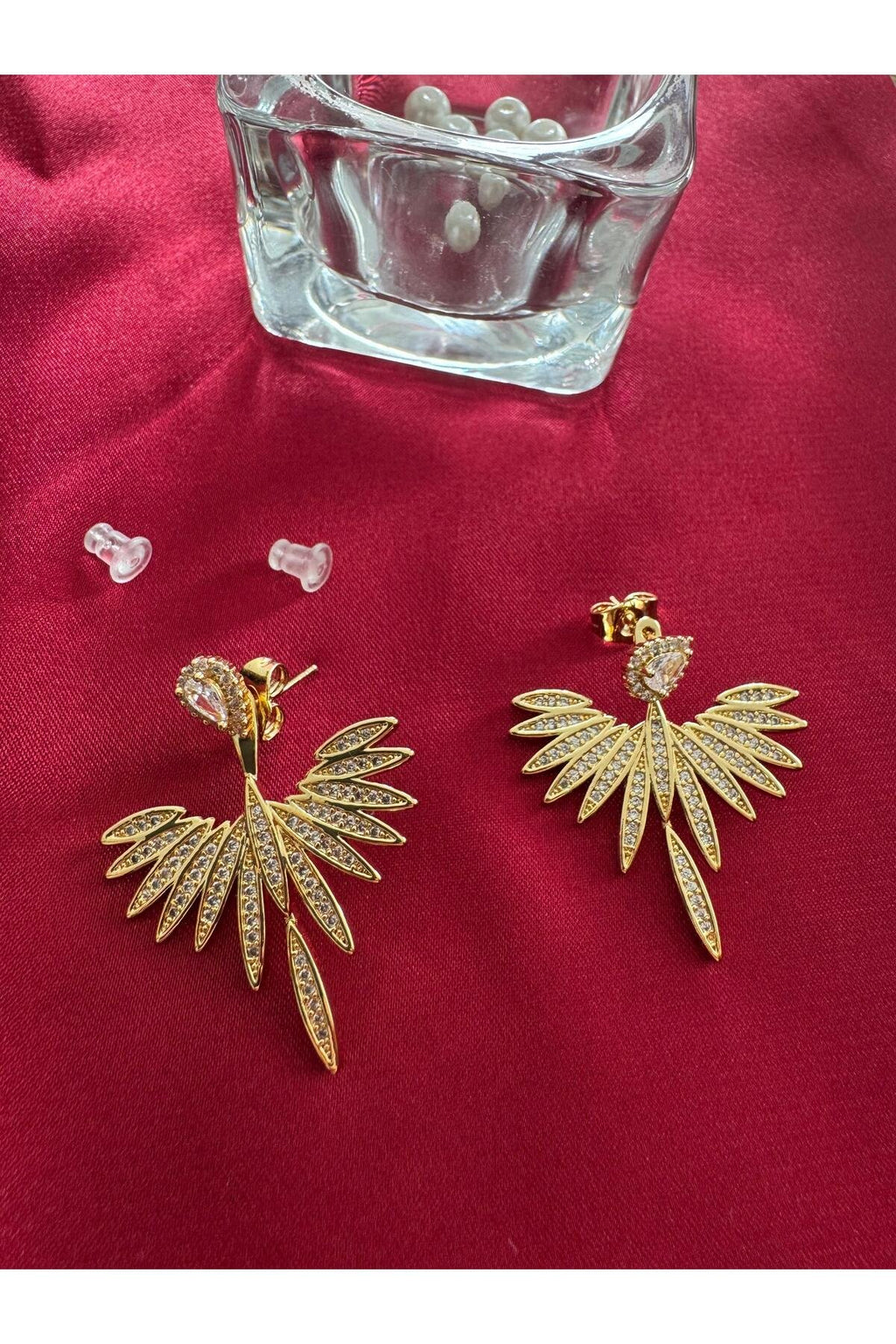 Sirena Vip Serisi-Angel Wing Gold Kaplama Paslanmaz Çelik Zirkon Taşlı Küpe