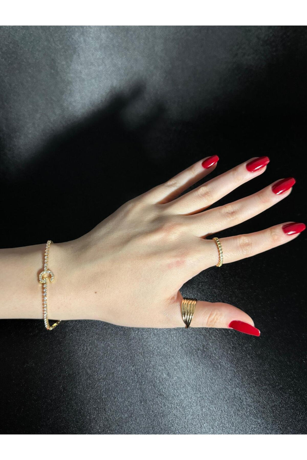 Gold Kaplama Su Yolu Harfli Bileklik