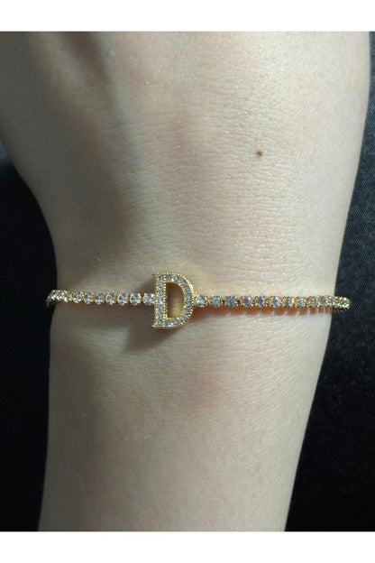Gold Kaplama Su Yolu Harfli Bileklik