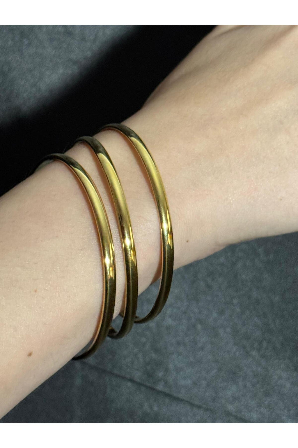 3'lü İnce Ajda 22 Ayar Gold Kaplama Paslanmaz Çelik