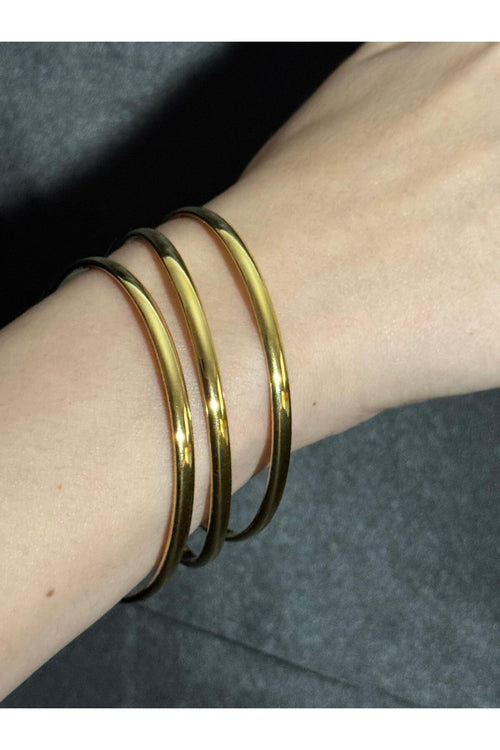 3'lü İnce Ajda 22 Ayar Gold Kaplama Paslanmaz Çelik