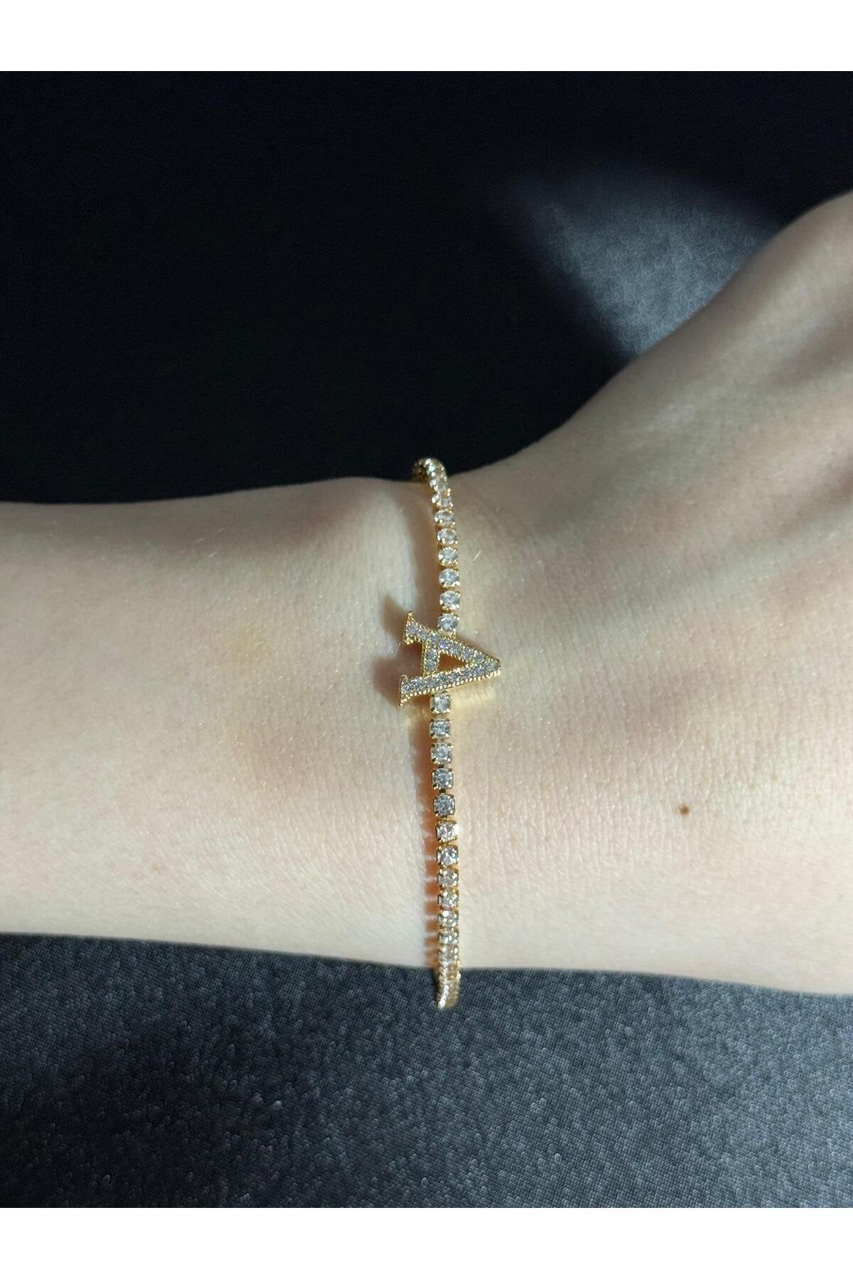 Gold Kaplama Su Yolu Harfli Bileklik