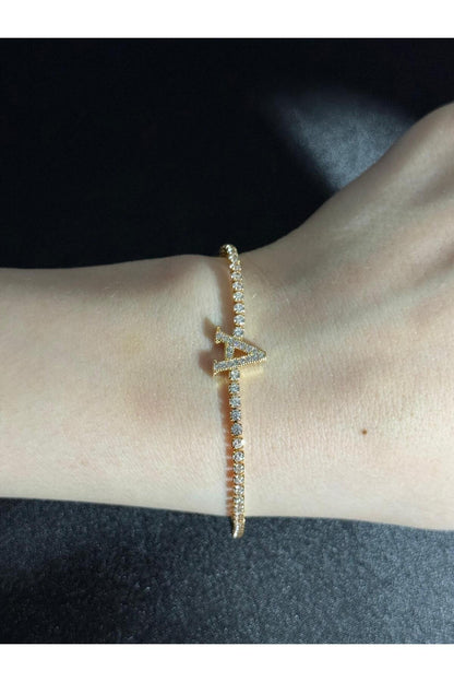 Gold Kaplama Su Yolu Harfli Bileklik