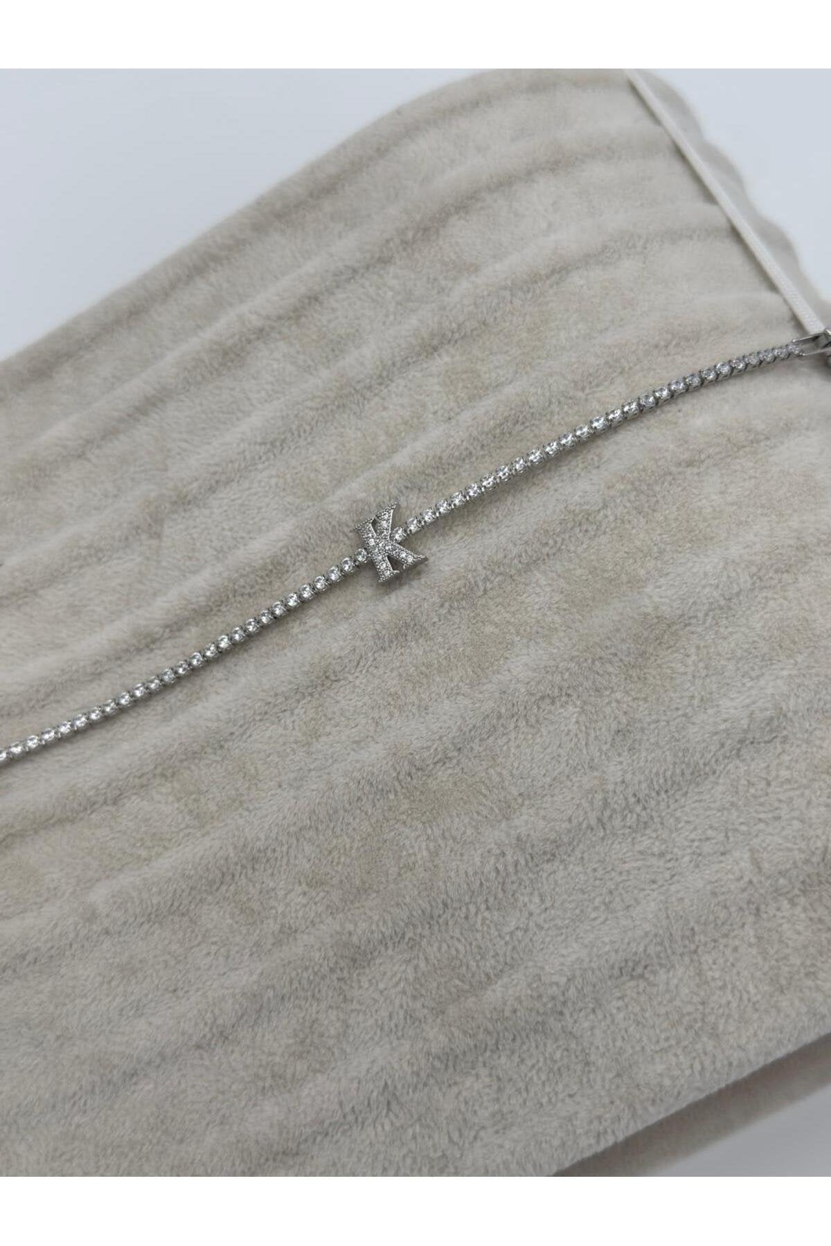 Gümüş Kaplama Su Yolu Harfli Bileklik