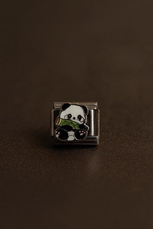 Panda Tasarımlı İtalyan Charm Paslanmaz Çelik