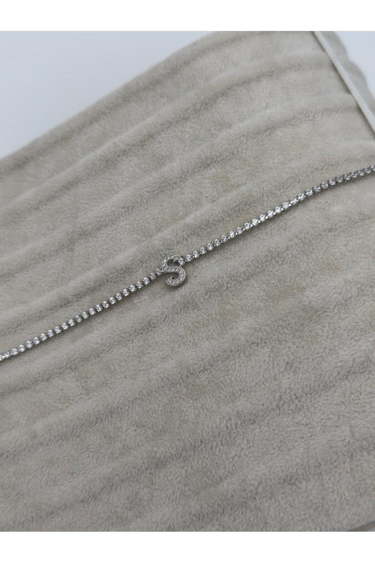 Gümüş Kaplama Su Yolu Harfli Bileklik