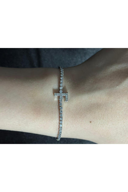 Gümüş Kaplama Su Yolu Harfli Bileklik