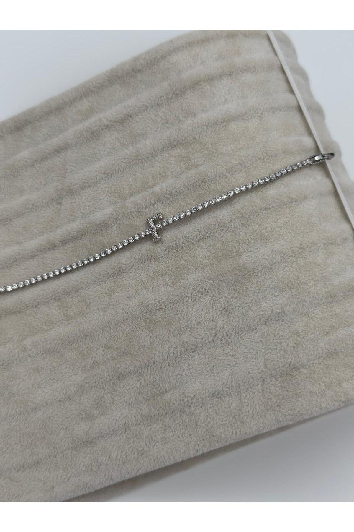 Gümüş Kaplama Su Yolu Harfli Bileklik