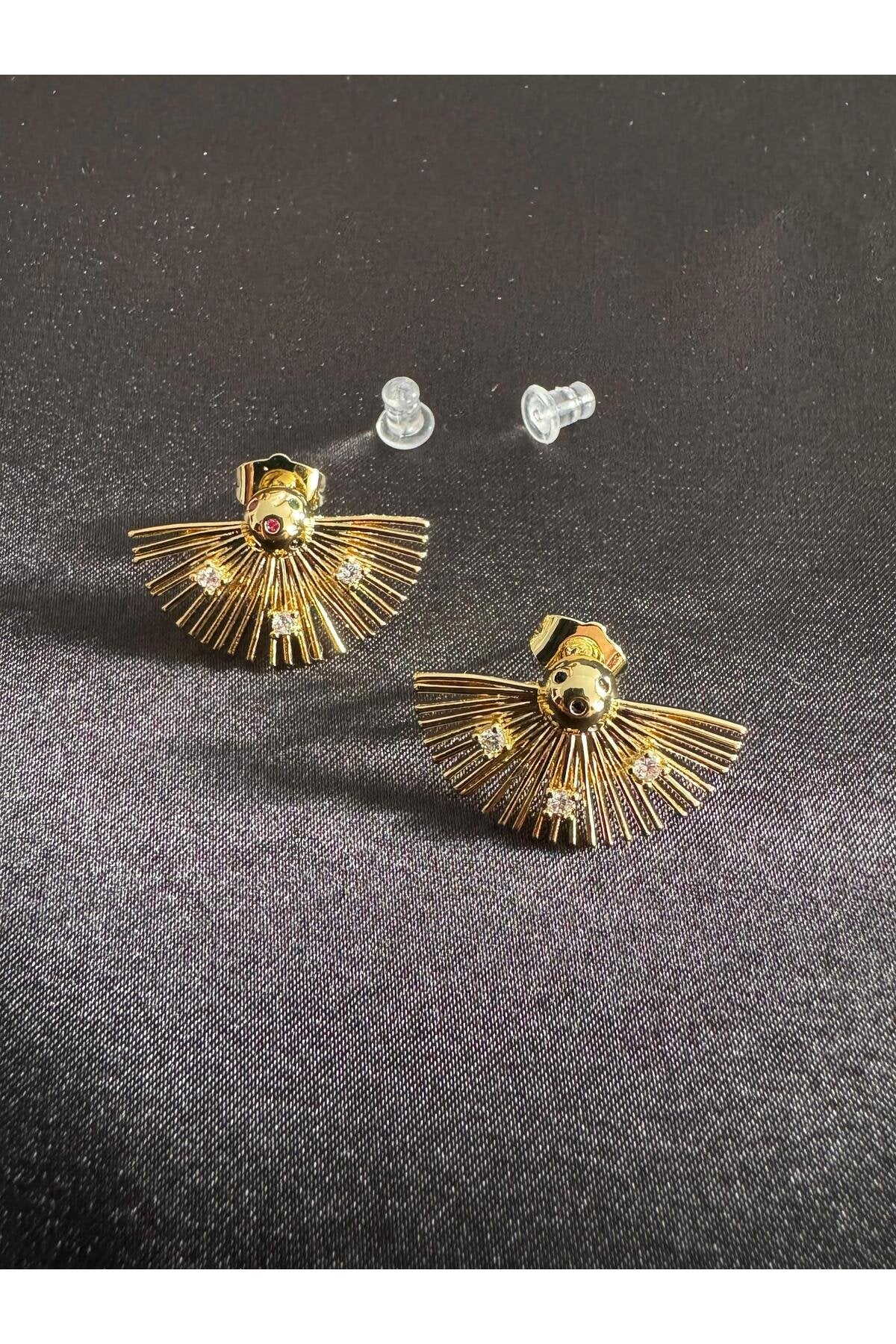Sirena VIP Serisi-Solar Shine Gold Kaplama Zirkon Taşlı Paslanmaz Çelik Küpe