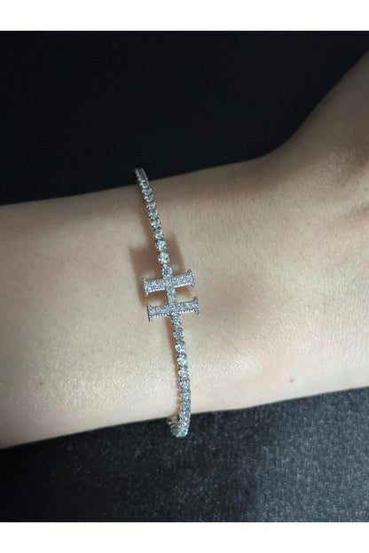 Gümüş Kaplama Su Yolu Harfli Bileklik