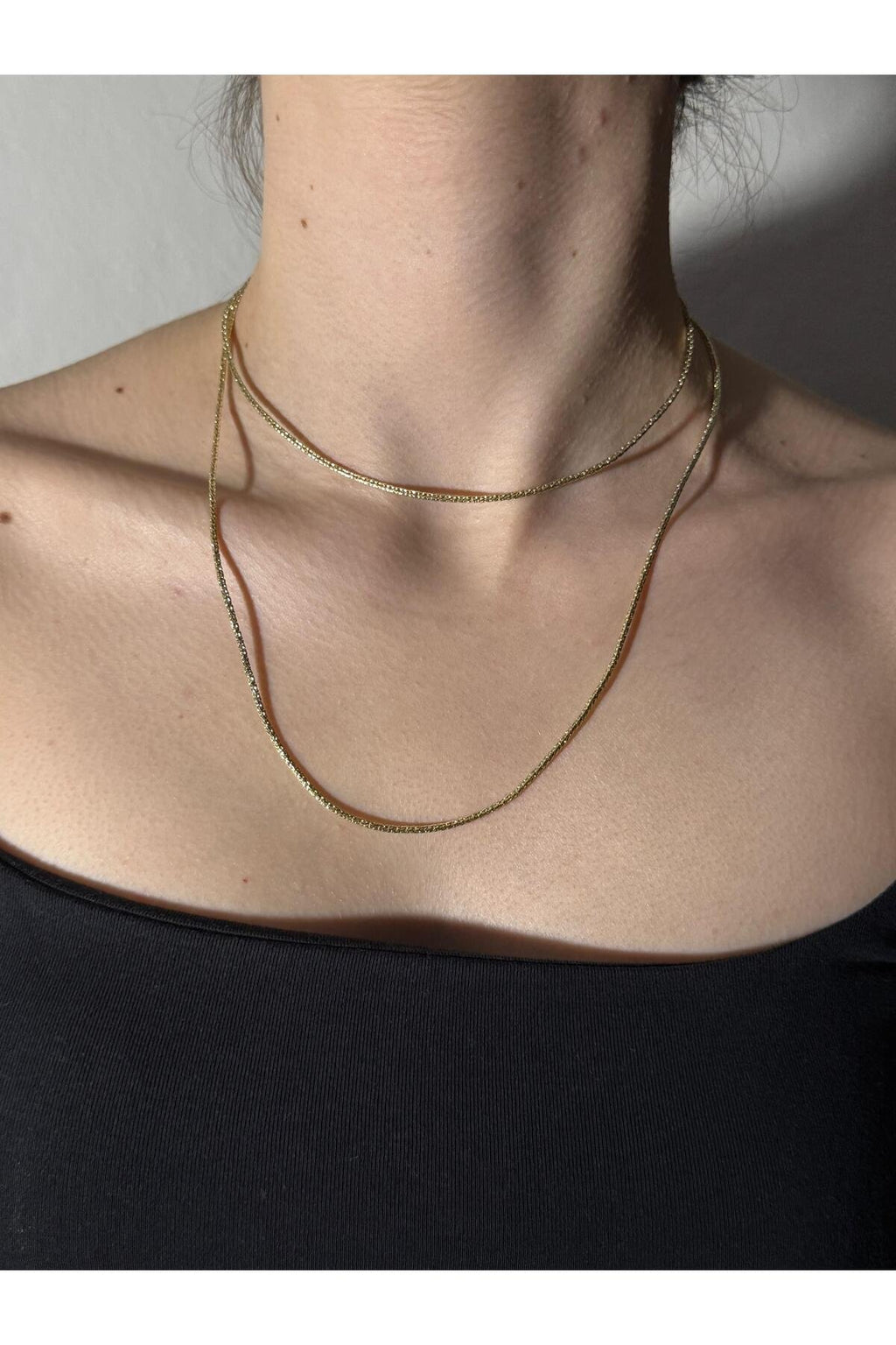 2 Katlı Yılan Zincir Gold Kaplama Çelik Kolye