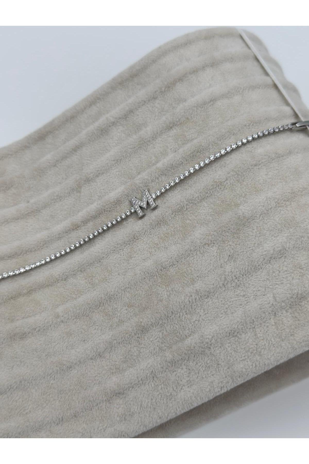 Gümüş Kaplama Su Yolu Harfli Bileklik