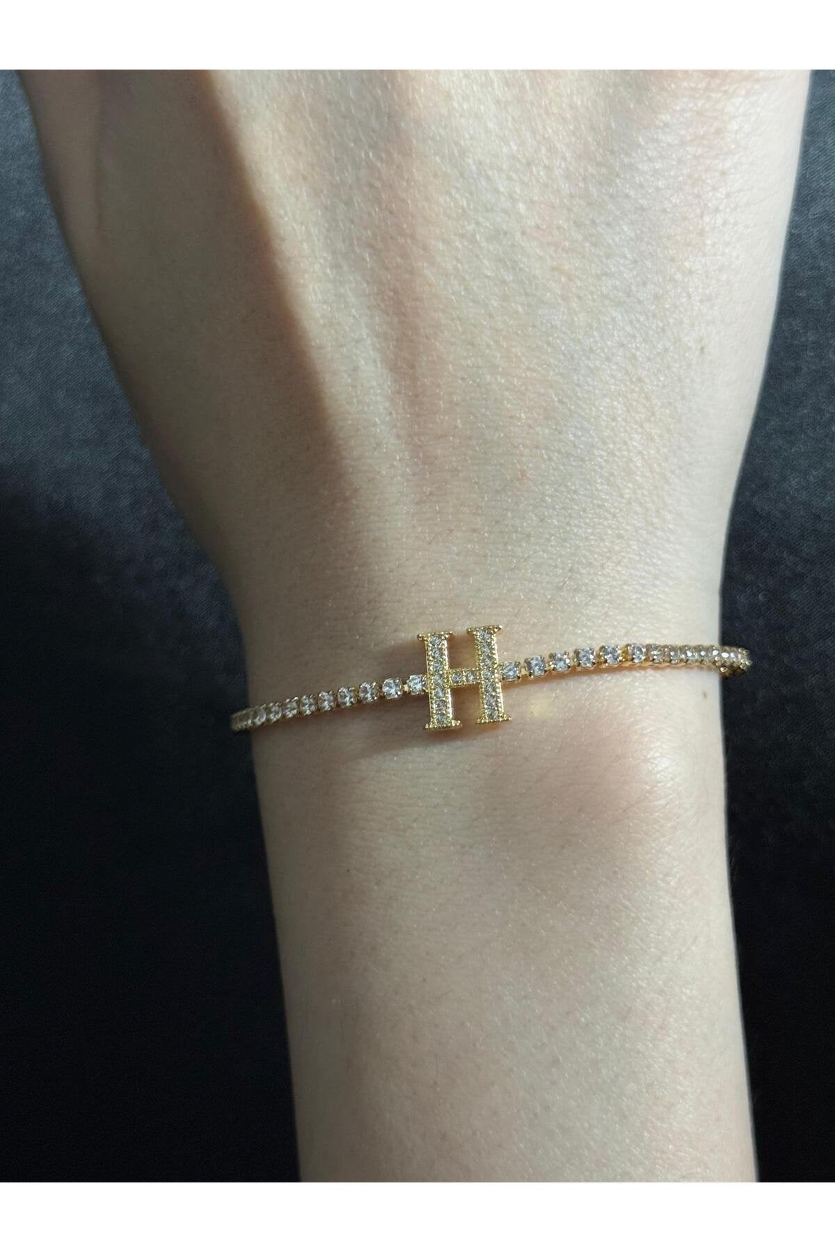 Gold Kaplama Su Yolu Harfli Bileklik