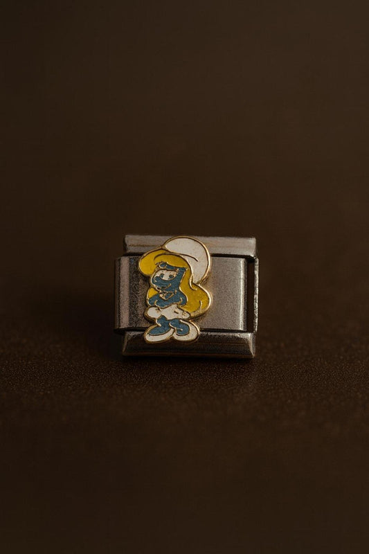 Şirinler Şirine Detaylı Paslanmaz Çelik İtalyan Charm