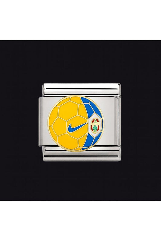 Fenerbahçe Sarı Lacivert Futbol Topu Paslanmaz Çelik İtalyan Charm