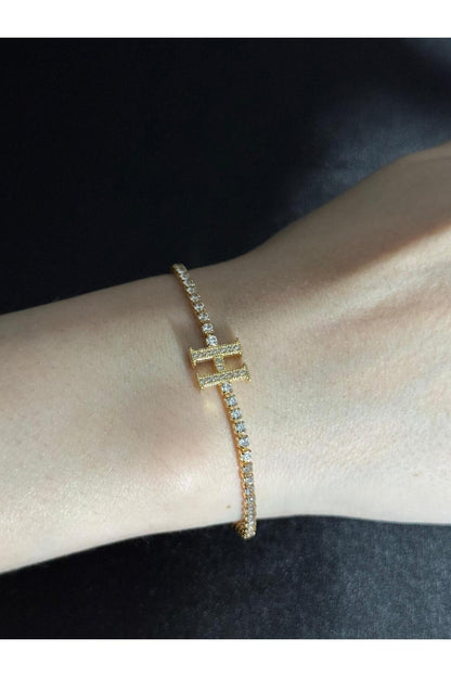 Gold Kaplama Su Yolu Harfli Bileklik