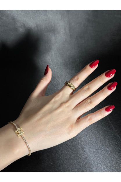 Gold Kaplama Su Yolu Harfli Bileklik