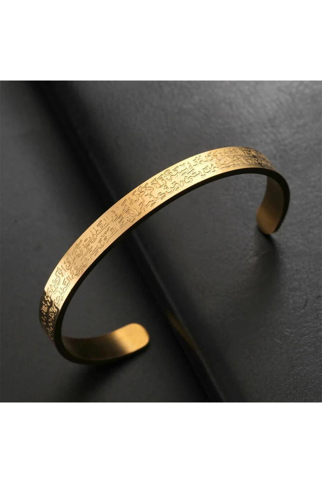 Ayetel Kürsi Gold Kaplama Ayarlanabilir Paslanmaz Çelik Bileklik