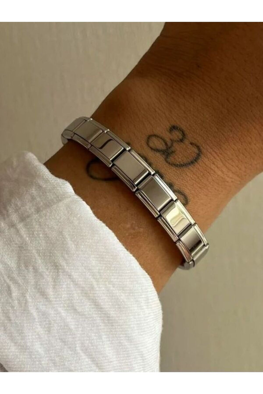 İtalyan Charm Paslanmaz Çelik Yazısız Ayarlanabilir Bileklik