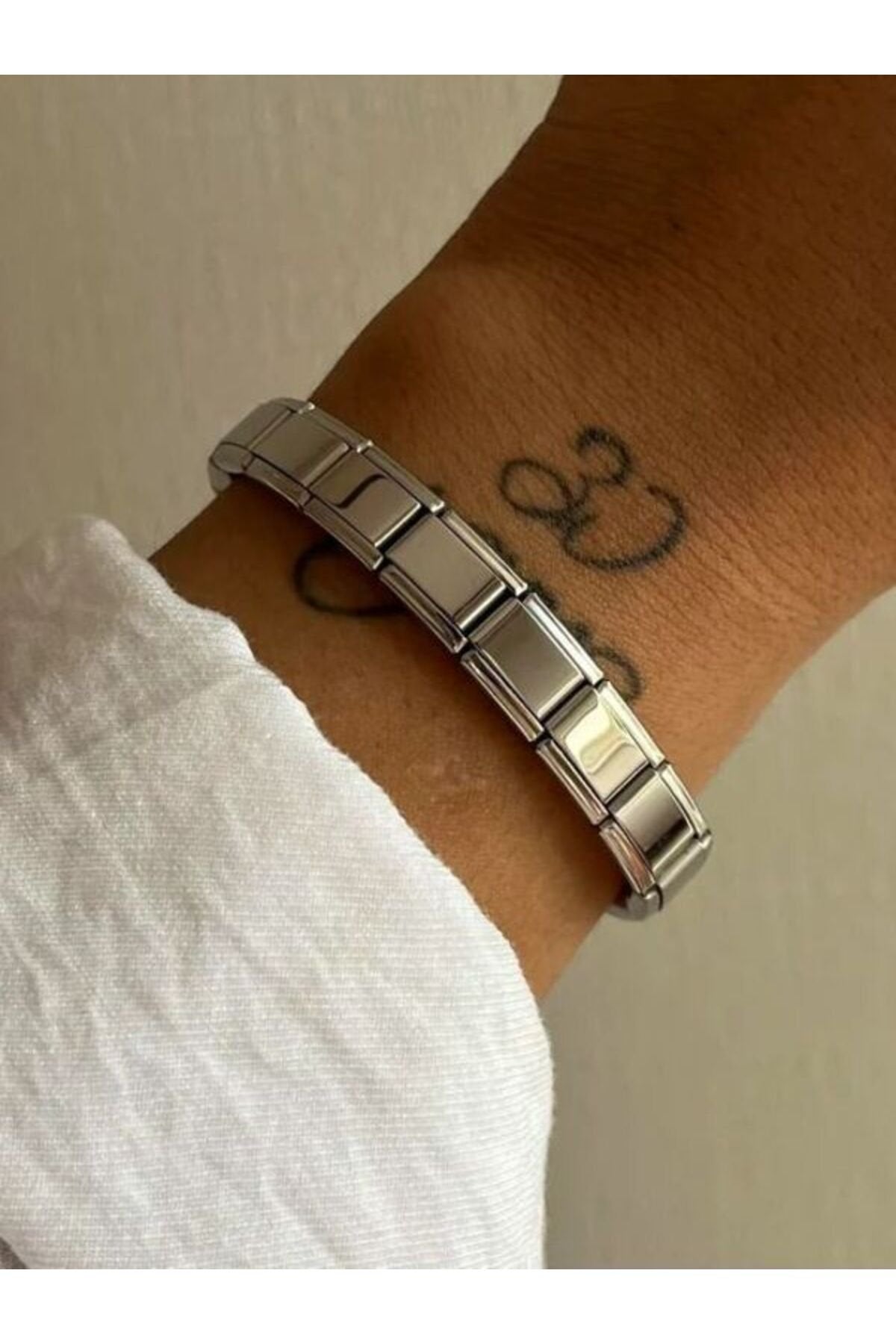 İtalyan Charm Paslanmaz Çelik Yazısız Ayarlanabilir Bileklik