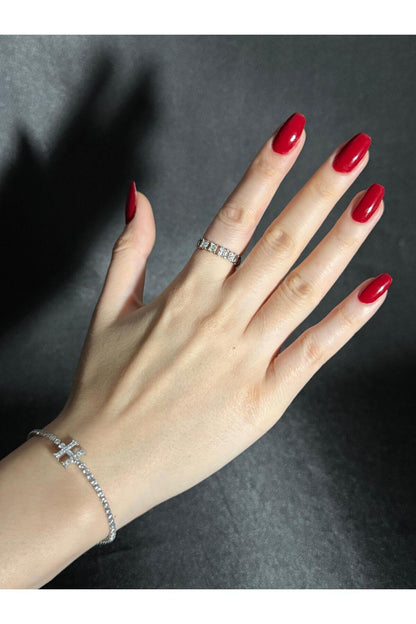 Gümüş Kaplama Su Yolu Harfli Bileklik