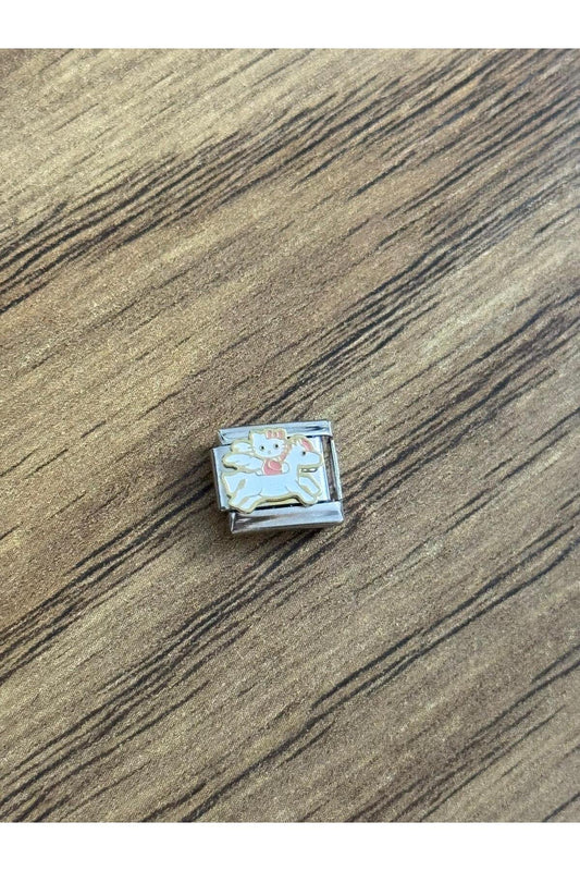 Unicorna binen Hello Kitty İtalyan Paslanmaz Çelik Charm