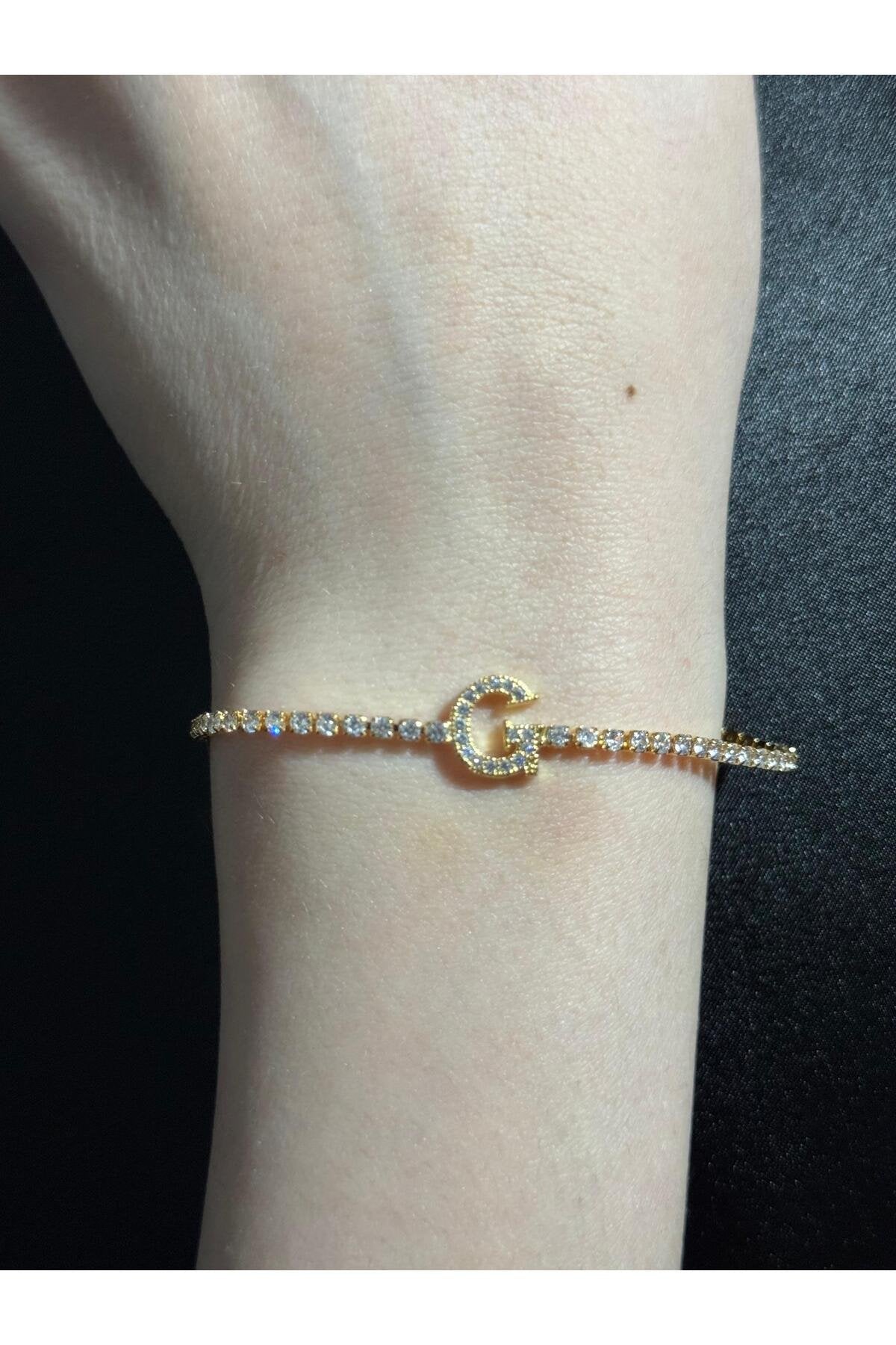 Gold Kaplama Su Yolu Harfli Bileklik