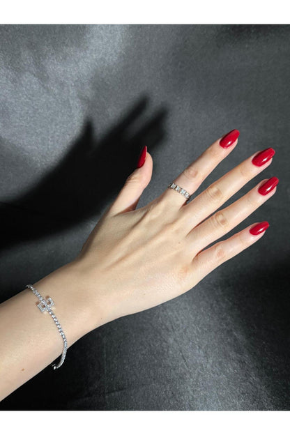 Gümüş Kaplama Su Yolu Harfli Bileklik