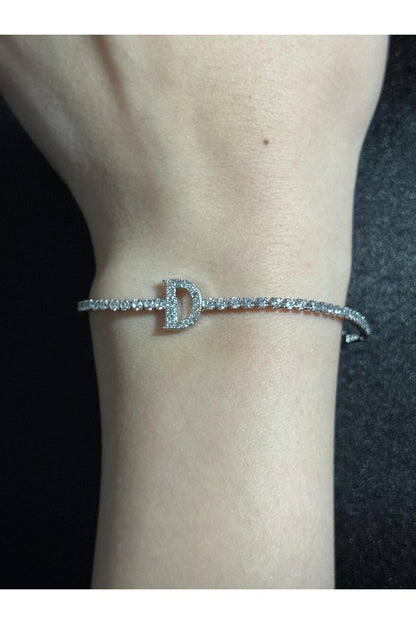 Gümüş Kaplama Su Yolu Harfli Bileklik