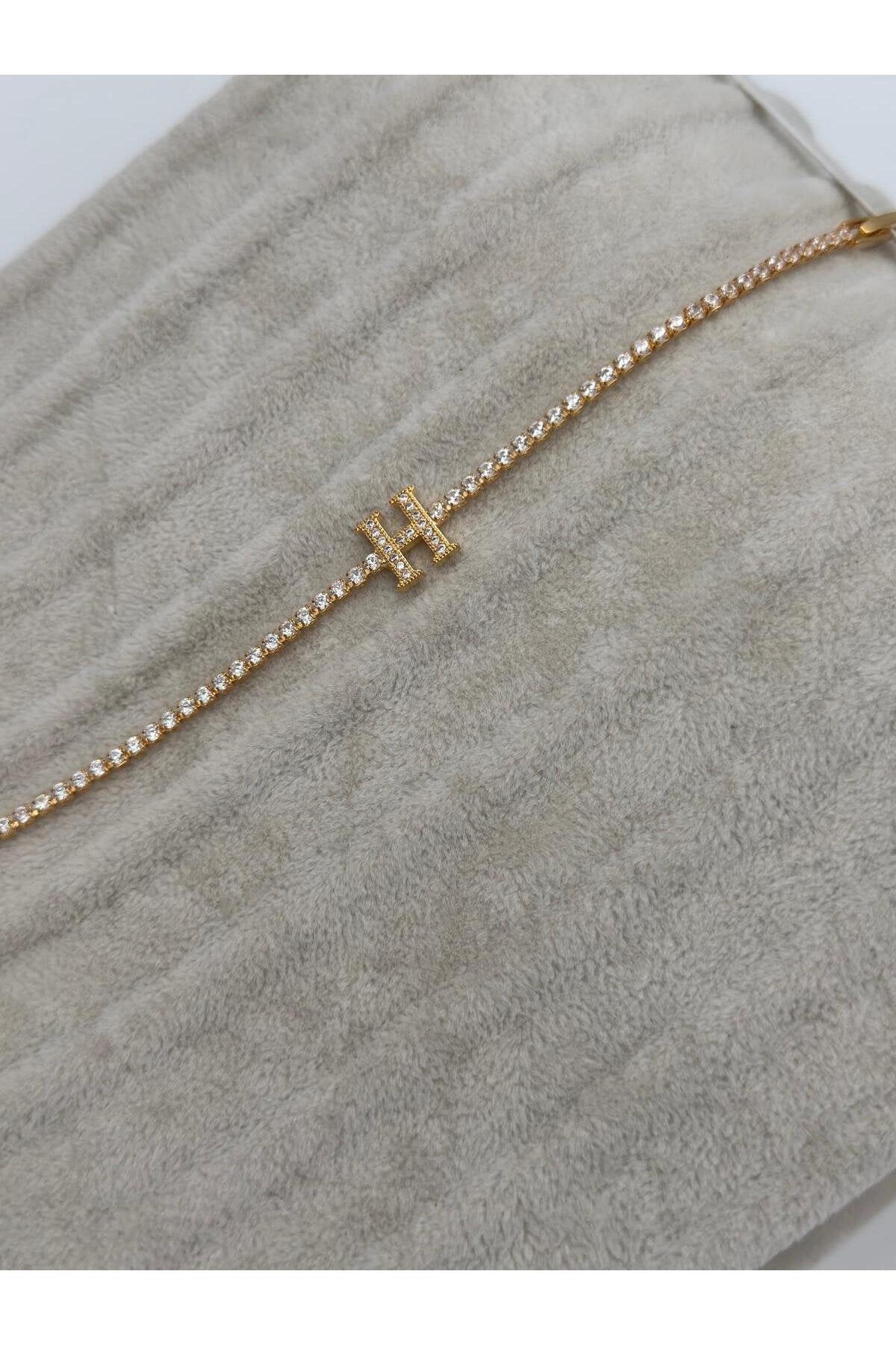 Gold Kaplama Su Yolu Harfli Bileklik