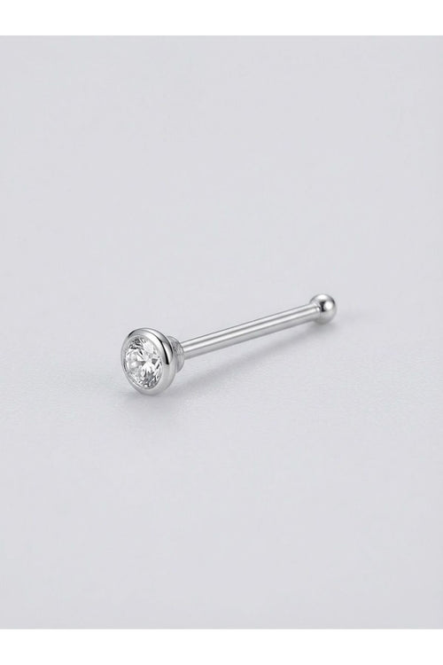 925 Ayar Gümüş Büyük Zirkon Taşlı Top Model Piercing Hızma