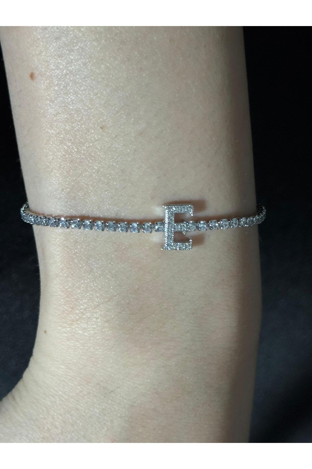 Gümüş Kaplama Su Yolu Harfli Bileklik