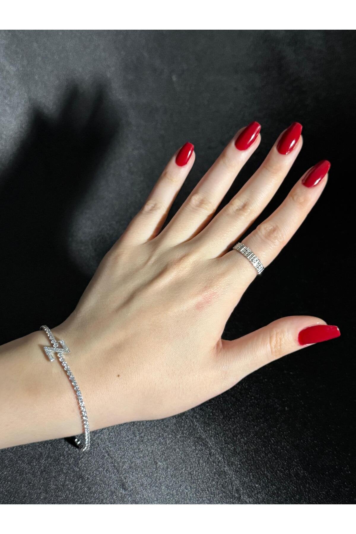 Gümüş Kaplama Su Yolu Harfli Bileklik