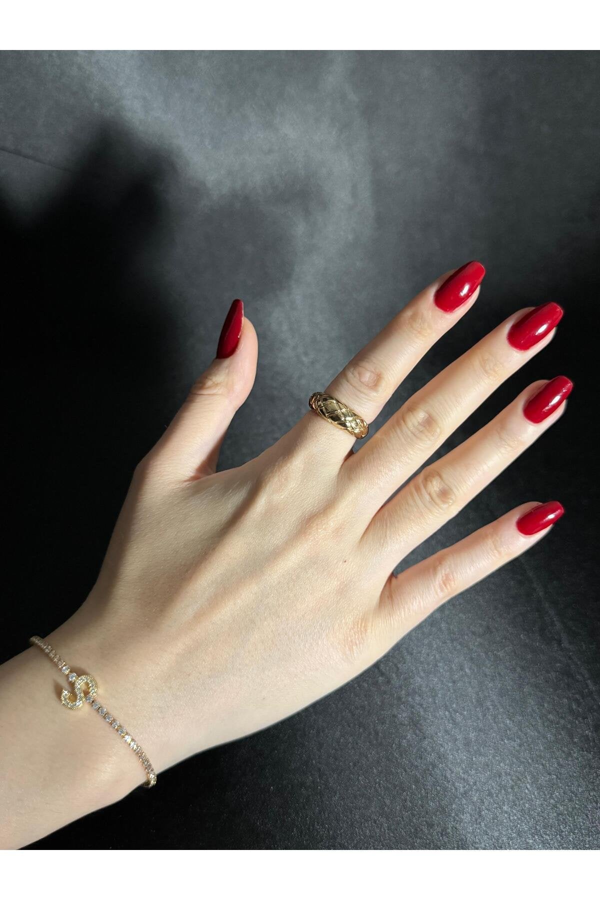 Gold Kaplama Su Yolu Harfli Bileklik