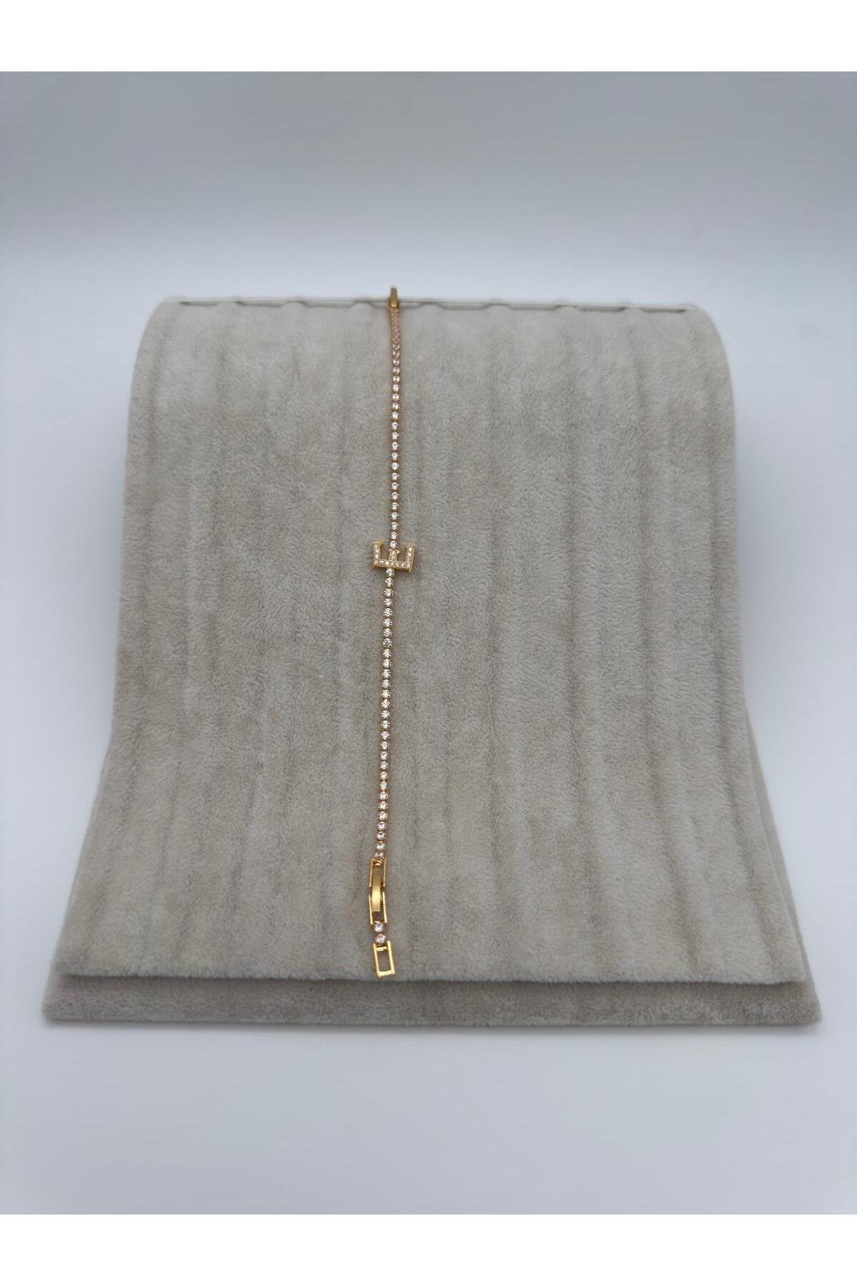 Gold Kaplama Su Yolu Harfli Bileklik