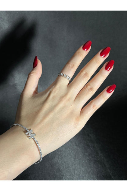 Gümüş Kaplama Su Yolu Harfli Bileklik