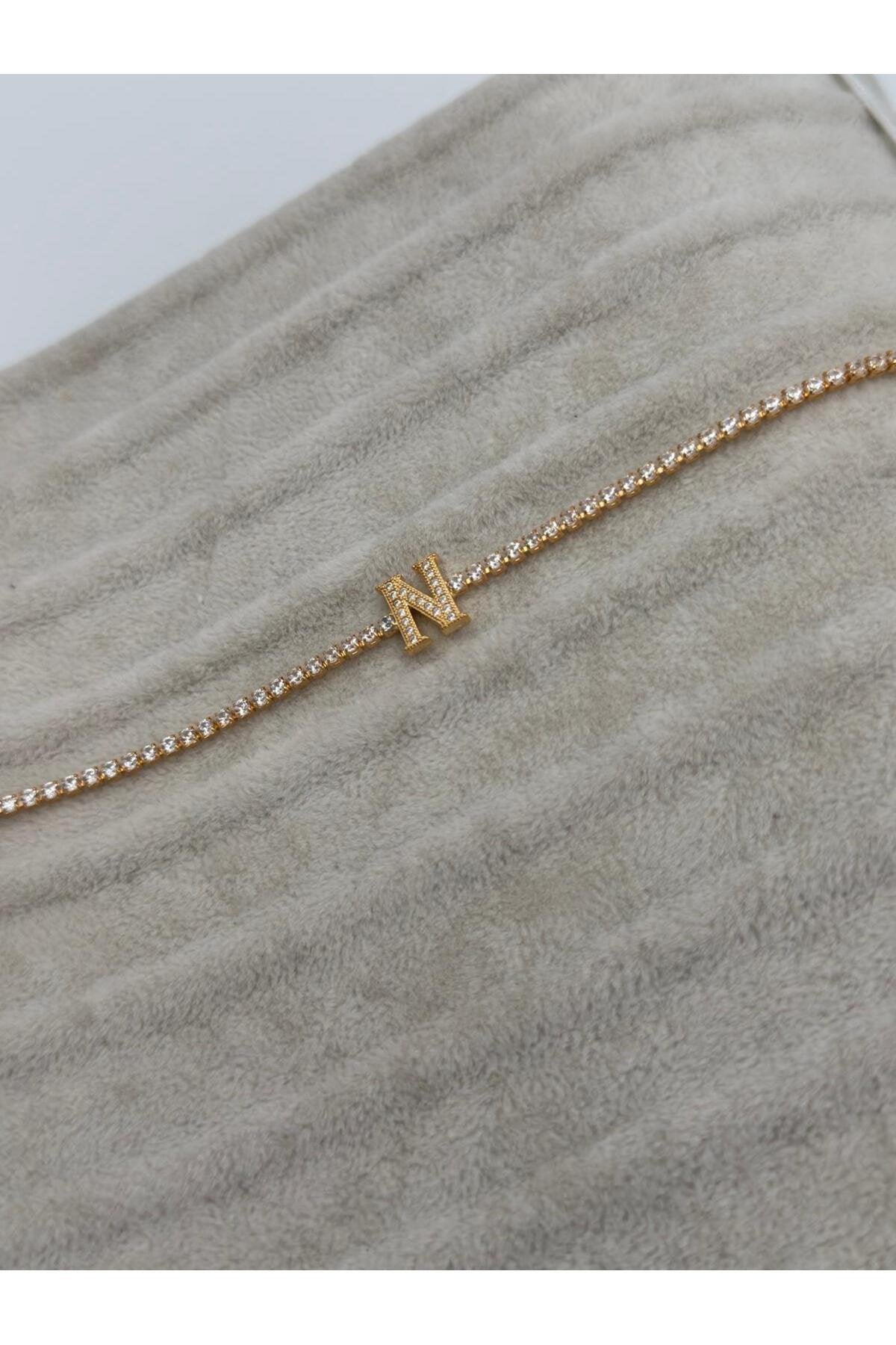 Gold Kaplama Su Yolu Harfli Bileklik