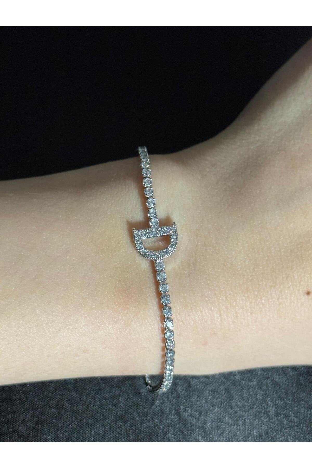 Gümüş Kaplama Su Yolu Harfli Bileklik