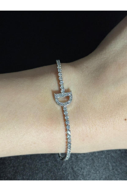 Gümüş Kaplama Su Yolu Harfli Bileklik