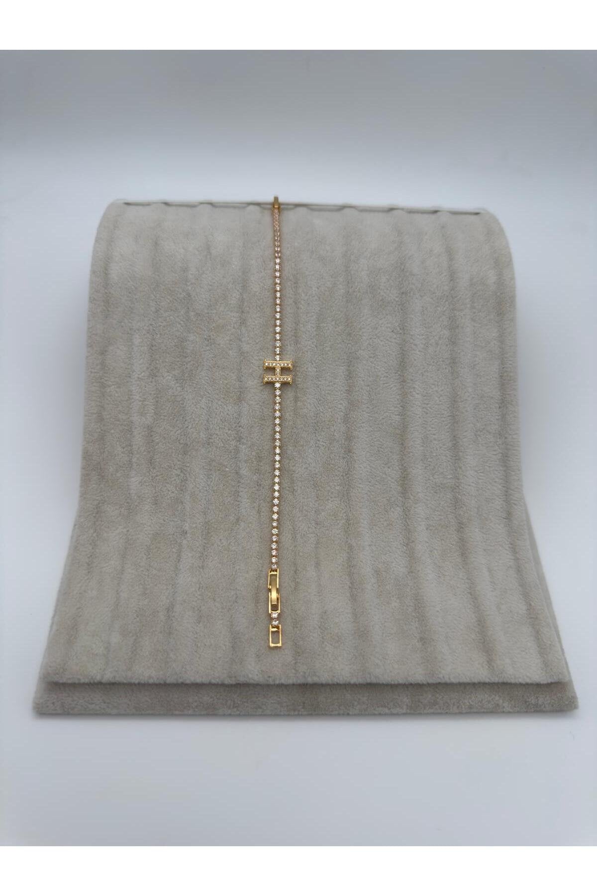 Gold Kaplama Su Yolu Harfli Bileklik