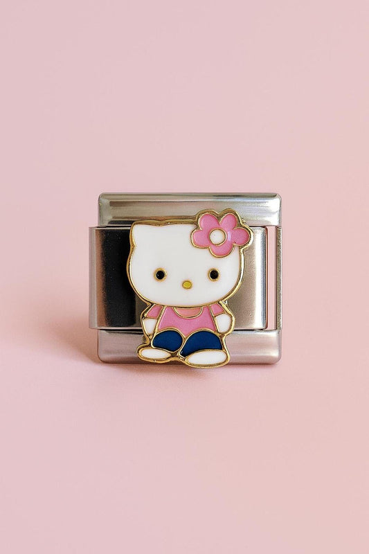 Hello Kitty Pembe Casual Paslanmaz Çelik İtalyan Charm