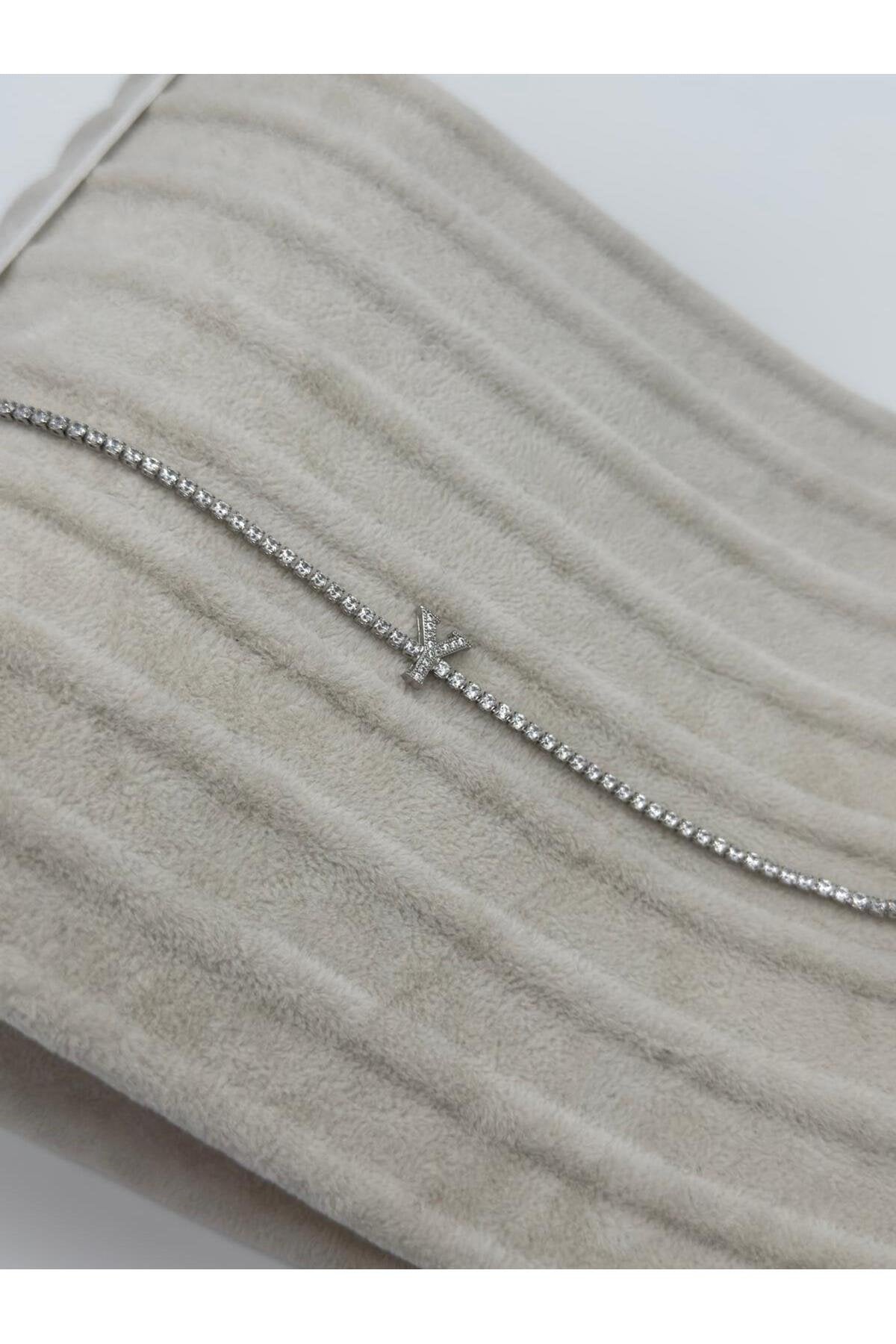 Gümüş Kaplama Su Yolu Harfli Bileklik